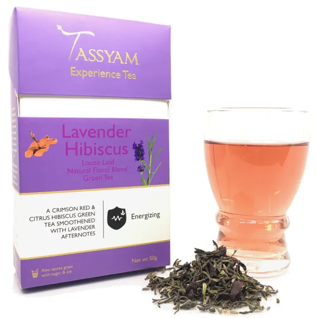 Lavender Hibiscus Green Tea Darjeeling - 50gm