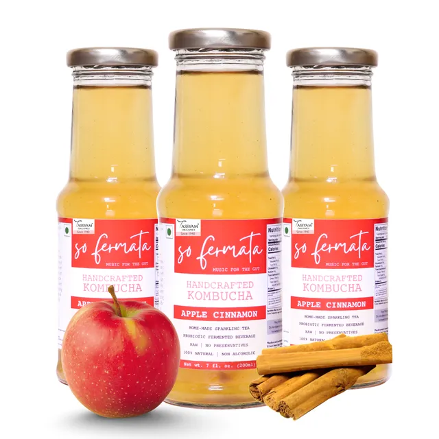 Apple With Ceylon Cinnamon Kombucha Tea - Pack Of 3, 200gm Each