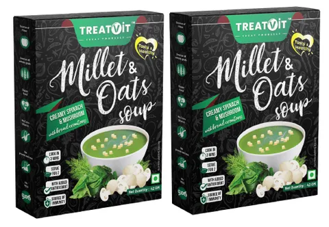 Millet & Oats Creamy Spinach & Mushroom Soup (Pack Of 2 - Each 42gm)