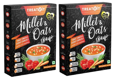 Millet & Oats Tangy Tomato & Carrot Crunches Soup (Pack Of 2 - Each 42gm)