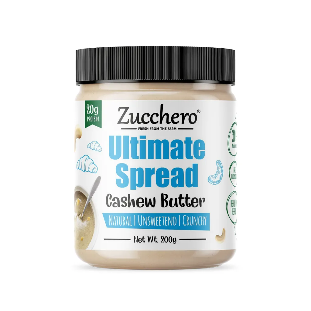 100% Natural Cashew Butter | The Ultimate Spread - Crunchy , Unsweetened