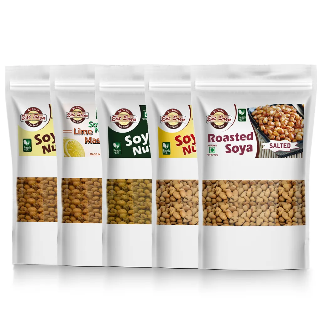 Roasted Soyabean - Salted And Soya Nuts - Maggi Masala, Lime Masala, Magic Pudina, Salted