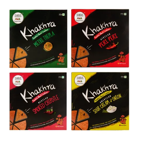 Methi Thepla, African Peri Peri, Mexican Smoked Chipotle, American Sour Cream & Onion - Flavoured Khakhra Combo