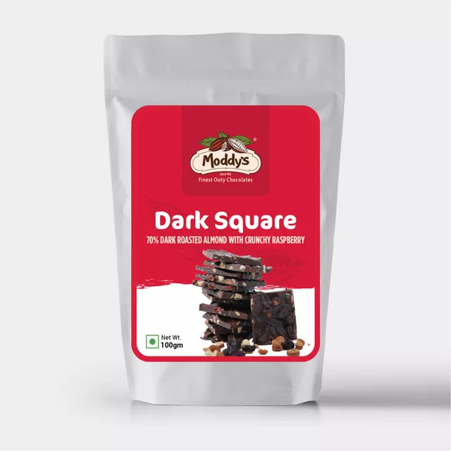 Dark Square - 70% dark with 
Crunchy Raspberry