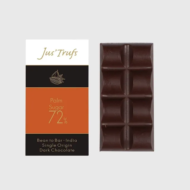 Artisanal 72% Palm Sugar Dark Chocolate Bar