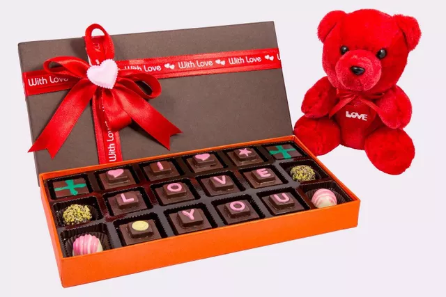 I Love You Chocolate Box With Teddy 250gm