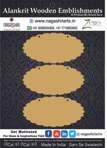Brand Zero MDF Scallop Name Plate - Pack of 3 Pcs