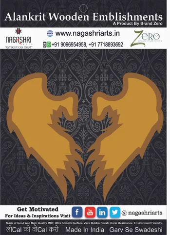Brand Zero MDF Angle Feather Coaster With Border Frame D1 - Pack of 2 Pairs