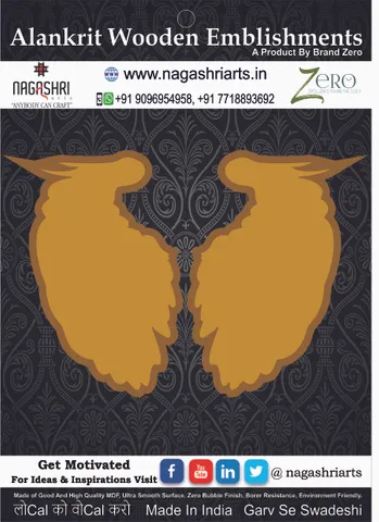 Brand Zero MDF Angle Feather Coaster With Border Frame D5 - Pack of 2 Pairs