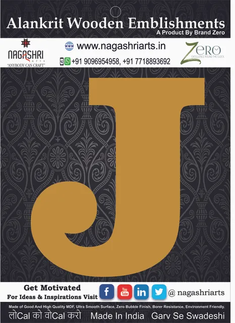 Brand Zero Alphabets, Numbers, Monograms - Upper Case J - CLBBT Font - Select Your Preference