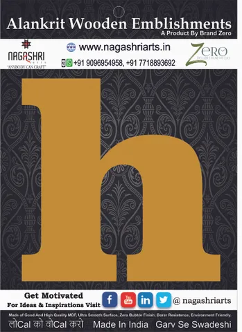 Brand Zero Alphabets, Numbers, Monograms - Lower Case H - CLBBT Font - Select Your Preference