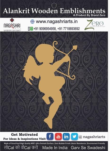 Brand Zero MDF Emblishment Angel Design 4 - Size: 2.0 Inches by 1.3 Inches And 2.5 mm Thick