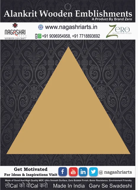 Brand Zero MDF Triangle Plaques - Select Your Preference Of Size & Thickness