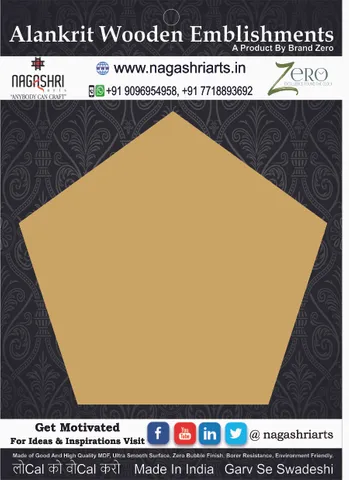 Brand Zero MDF Pentagon Plaques Straight Corner - Select Your Preference Of Size & Thickness