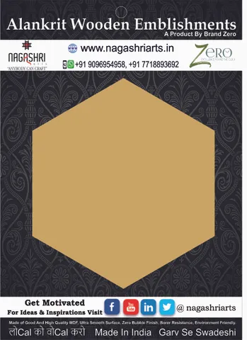 Brand Zero MDF Hexagon Plaques - Select Your Preference Of Size & Thickness