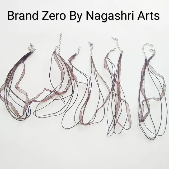 Brand Zero Organza Ribbon Necklace Cords For Jewellery Making -  Light Brown - Pack Of 5 pc