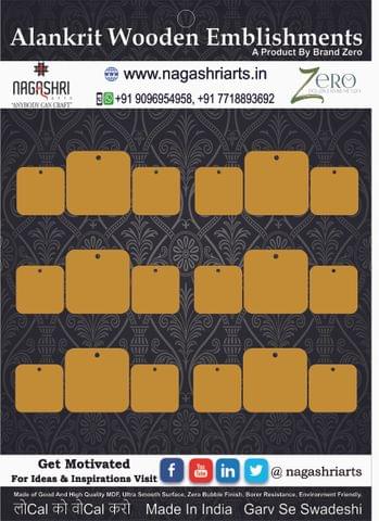Brand Zero MDF Round Corner Square Shape Pendant And Earrings Jewelry Base - Six Sets Of Pack of 3 Pcs