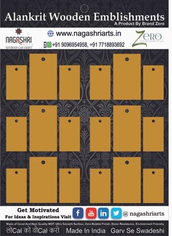 Brand Zero MDF Rectangel Shape Pendant And Earrings Jewelry Base - Six Sets of Pack of 3 Pcs