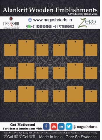 Brand Zero MDF Square Shape Pendant And Earrings Jewelry Base - Size Sets Of Pack of 3 Pcs