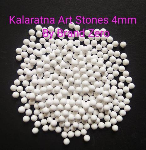 Brand Zero Kalaratna Art Stones - 4 mm - White Colour - Pack of 50 Grams