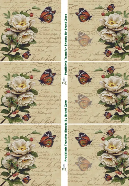 Brand Zero Pratibimb Transfer Sheets - Vintage Floral