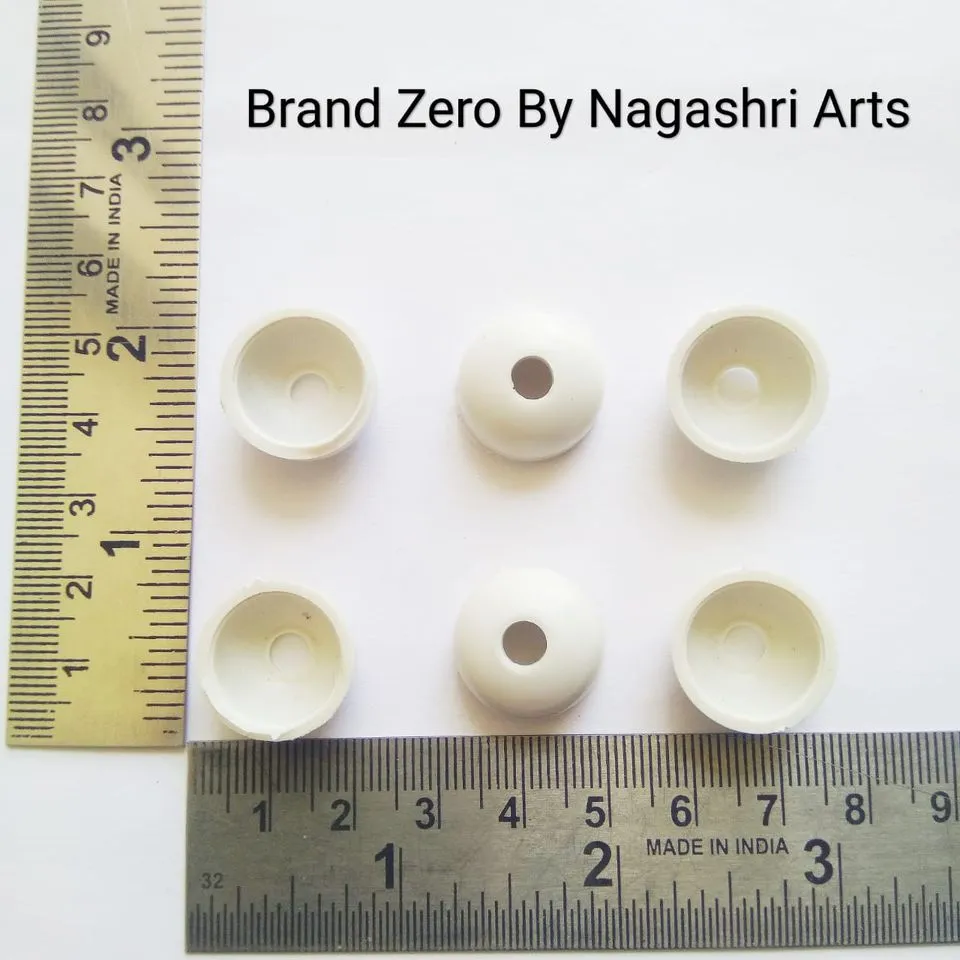 Brand Zero Pack of 6 pcs Small Size White color Plastic Jumka making Base