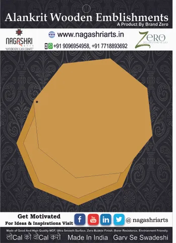 Brand Zero MDF Octagon Sharp Shagun Envelope - 4.5 Inches By 4.5 Inches