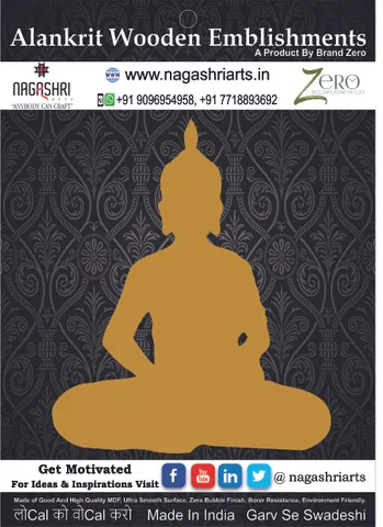 Brand Zero MDF Emblishment Meditation Buddha Design 16 - Select Your Preference Of Size & Thickness