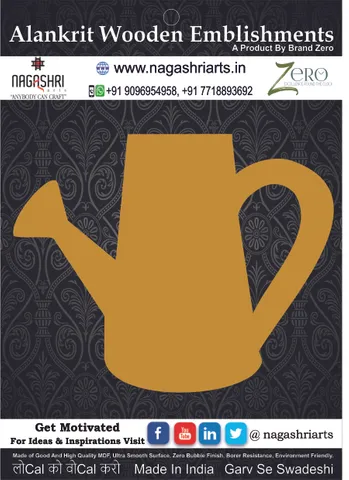 Brand Zero MDF Emblishment Watering Can Design 7 - Select Your Preference Of Size & Thickness