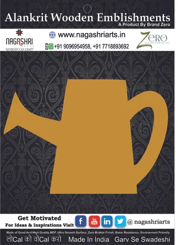 Brand Zero MDF Emblishment Watering Can Design 4 - Select Your Preference Of Size & Thickness