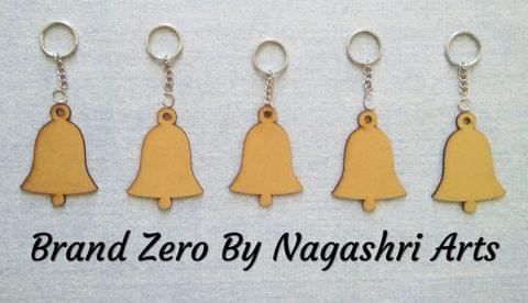 Brand Zero MDF Key Chain Bell Design - Combo Of 5 Pcs - Select Your preferred Size & Thickness