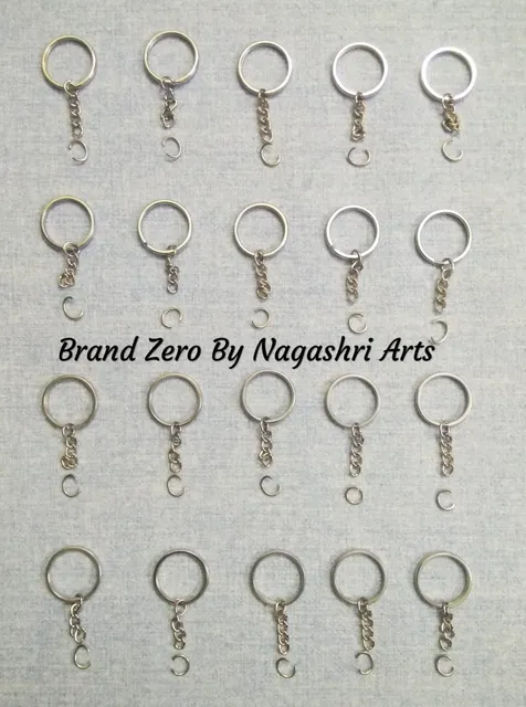 Brand Zero Key Rings With Chain - Pack of 20 Pcs