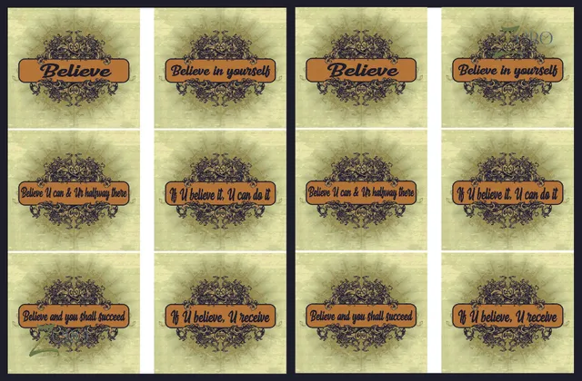 Brand Zero Luxury Speciality Decoupage Paper - Believe Quotes 1 Tiles