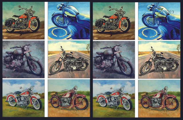 Brand Zero Luxury Speciality Decoupage Paper - Vintage Bikes 3 Tiles