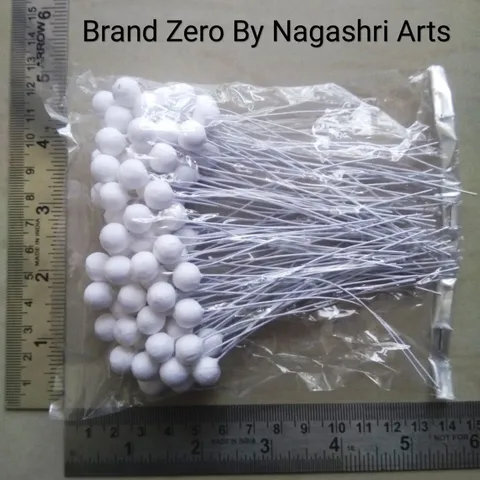 Brand Zero Round White Styrofoam Buds Pollan - 10 mm
