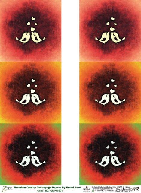 Brand Zero Premium Quality Decoupage Paper Pack of Two - Design Code: BZPQDP10294