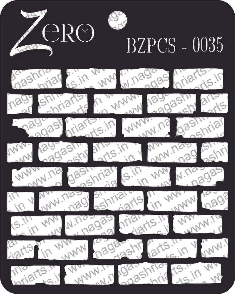 Brand Zero Pratibimb Craft Stencil - Code: BZPCS-0035 -Grungy Brick Wall Stencil