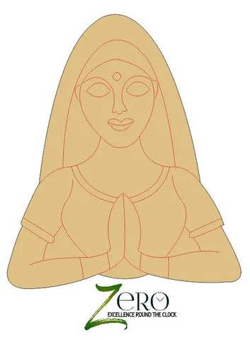 Brand Zero Pre Marked MDF Base - Indian Women Design 1 - Select Your Preference Of Size & Thickness