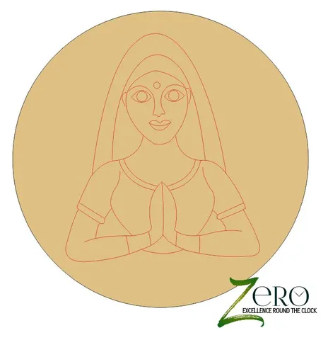 Brand Zero Pre Marked MDF Base - Indian Women Design 2 - Select Your Preference Of Size & Thickness
