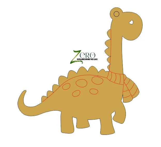 Brand Zero Pre Marked MDF Base - Brontosaurus Design 1 - Select Your Preference Of Size & Thickness