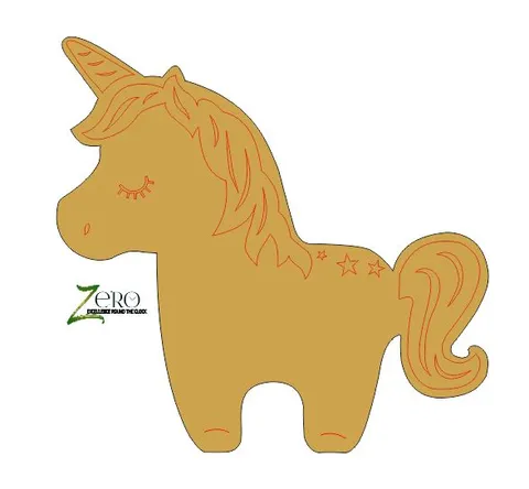 Brand Zero Pre Marked MDF Base - Unicorn Design 1 - Select Your Preference Of Size & Thickness