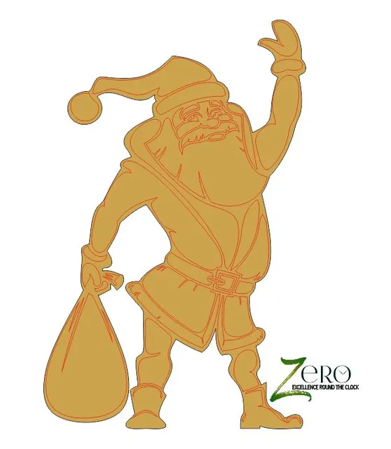 Brand Zero Pre Marked MDF Base - Santa Claus Design 6 - Select Your Preference Of Size & Thickness