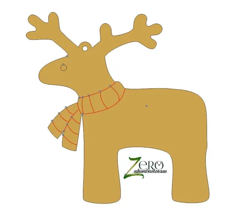 Brand Zero Pre Marked MDF Base - Reindeer Design 5 - Select Your Preference Of Size & Thickness