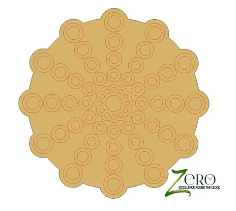 Brand Zero Pre Marked MDF Base - Mandala Design 3 - Select Your Preference Of Size & Thickness