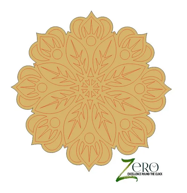 Brand Zero Pre Marked MDF Base - Mandala Design 6 - Select Your Preference Of Size & Thickness