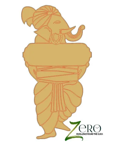 Brand Zero Pre Marked MDF Base - Ganesha With Tabla 1 - Select Your Preference Of Size & Thickness