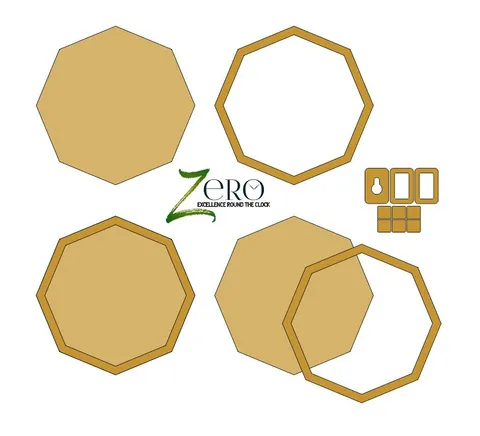 Brand Zero MDF Plate With Rim - Octagon Shape - Select Your Preference Of Size & Thickness