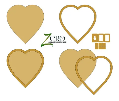 Brand Zero MDF Plate With Rim - Heart Shape - Select Your Preference Of Size & Thickness
