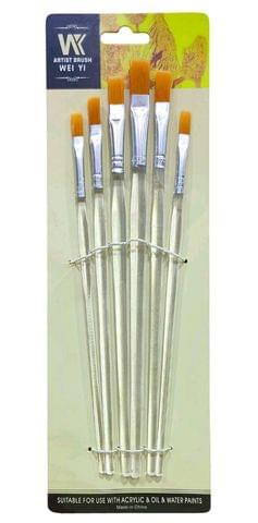 Artist Flat Brushes - 6 brush