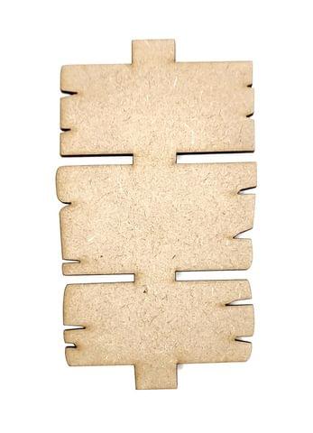 Brand Zero MDF 3 Plank Fridge Magnet Base Design 1 - Size: 2.6 Inches by 4.5 Inches And 4.0 mm Thick